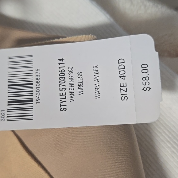 ☕️SOMA VANISHING 360 WIRELESS WARM AMBER BRA SIZE 40DD NWT - Picture 3 of 3